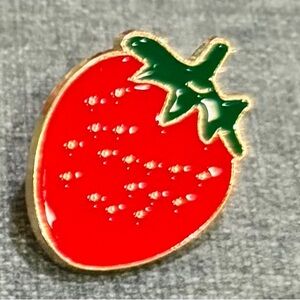 Red Strawberry Enamel Pin Accessory